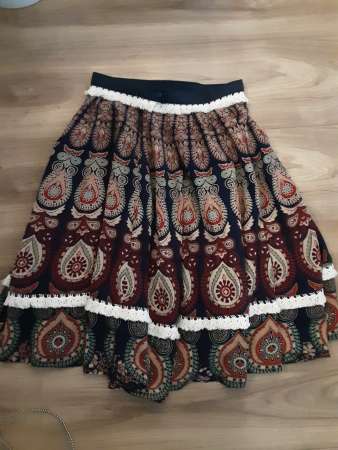 blue mandala skirt with braid